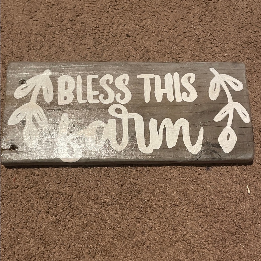 Rustic Gray and White Farmhouse Wall Sign